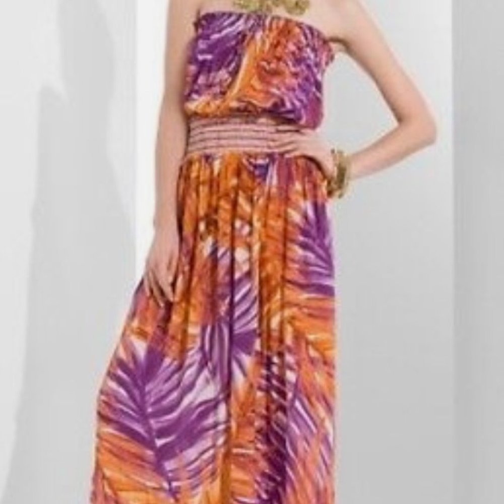 Multicolored long gown. 100% silk! Hard to find. Never worn.